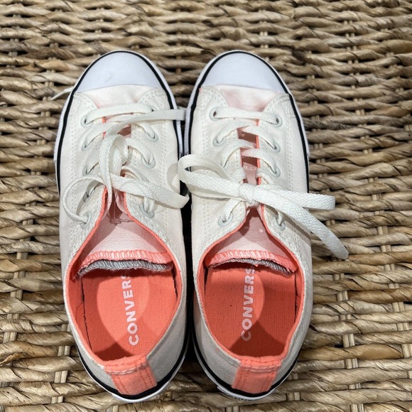 Converse Juniors shoes 4 Chuck Taylor double tongue all star OX‎ Hyper Orange - Picture 9 of 16